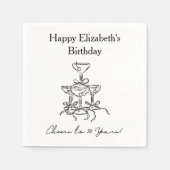 Moderne B & W proost op 30 jaar verjaardag servett Servet (Voorkant)