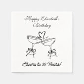 Moderne B & W proost op 30 jaar verjaardag servett Servet (Voorkant)