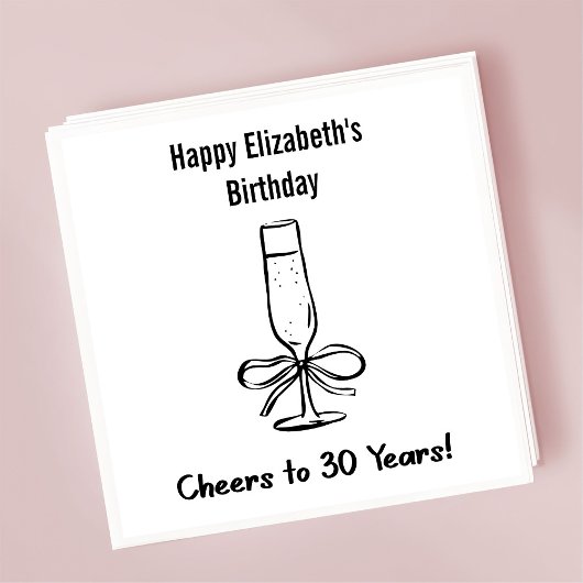 Moderne B & W proost op 30 jaar verjaardag servett Servet