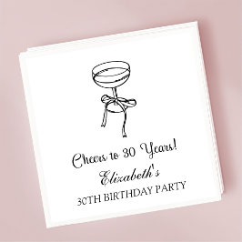 Moderne B & W proost op 30 jaar verjaardag servett Servet
