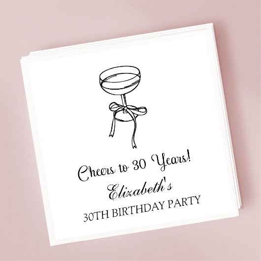 Moderne B & W proost op 30 jaar verjaardag servett Servet