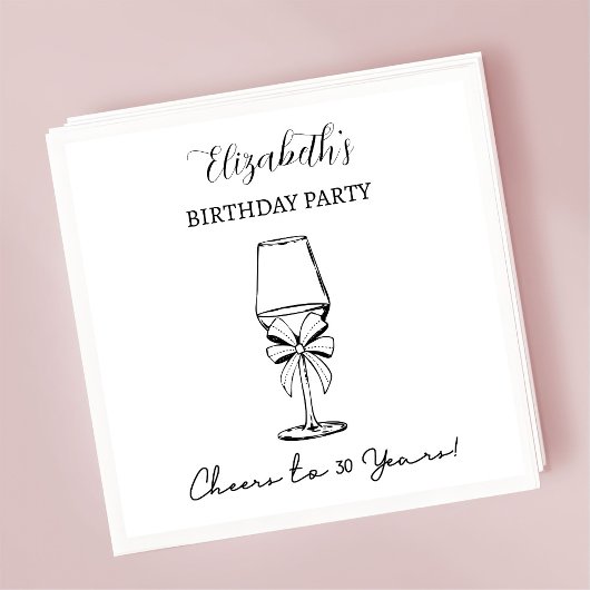 Moderne B & W proost op 30 jaar verjaardag servett Servet