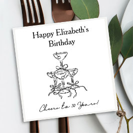 Moderne B & W proost op 30 jaar verjaardag servett Servet