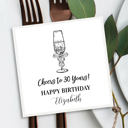 Moderne B & W proost op 30 jaar verjaardag servett Servet