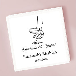 Moderne B & W proost op 30 jaar verjaardag servett Servet