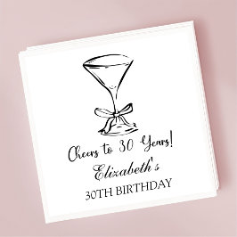 Moderne B & W proost op 30 jaar verjaardag servett Servet