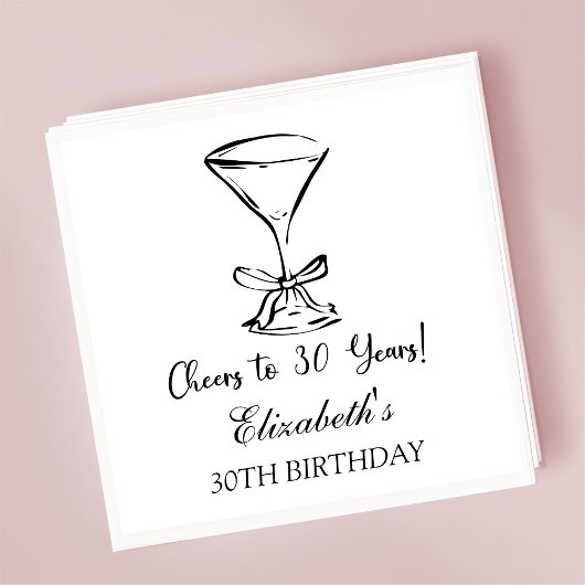 Moderne B & W proost op 30 jaar verjaardag servett Servet