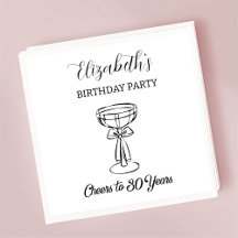 Moderne B & W proost op 30 jaar verjaardag servett