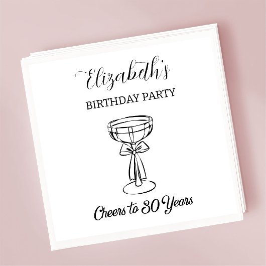 Moderne B & W proost op 30 jaar verjaardag servett Servet