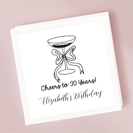 Moderne B & W proost op 30 jaar verjaardag servett Servet
