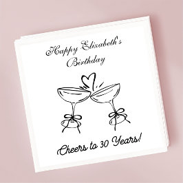 Moderne B & W proost op 30 jaar verjaardag servett Servet