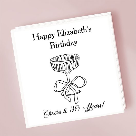 Moderne B & W proost op 30 jaar verjaardag servett Servet