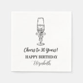 Moderne B & W proost op 30 jaar verjaardag servett Servet (Voorkant)