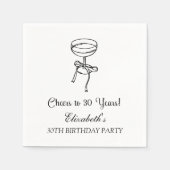 Moderne B & W proost op 30 jaar verjaardag servett Servet (Voorkant)