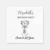 Moderne B & W proost op 30 jaar verjaardag servett Servet (Voorkant)