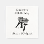 Moderne B&W Proost op 30 jaar Verjaardagsservet Servet (Voorkant)