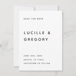 Moderne B&W Redactioneel Kleine Letters Werden Hoo Save The Date