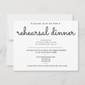 Moderne b & w repetitie dineruitnodigingen kaart (Voorkant)