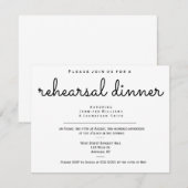 Moderne b & w repetitie dineruitnodigingen kaart (Voorkant / Achterkant)
