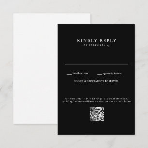 Moderne B/Z Huwelijks QR Code RSVP Kaartje
