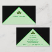 Moderne baai leest op groen en zwart visitekaartje (Voorkant / Achterkant)