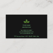 Moderne baaien op zwart visitekaartje (Achterkant)