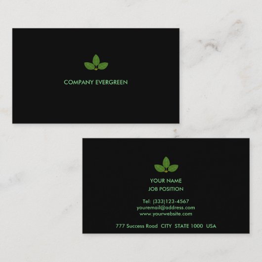 Moderne baaien op zwart visitekaartje (Voorkant / Achterkant)