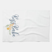 Moderne baas Babe Blue en Peach Theedoek (Horizontaal)