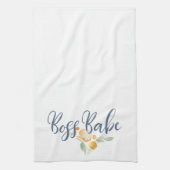 Moderne baas Babe Blue en Peach Theedoek (Verticaal)