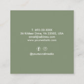 Moderne Baber Shop Schaar Haar Stylist Sage Groen Vierkante Visitekaartje (Achterkant)