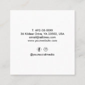 Moderne Baber Shop Zwart Schaar Haar Stylist Vierkante Visitekaartje (Achterkant)