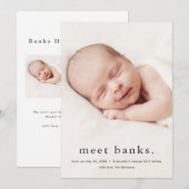 Moderne Baby 3 Foto Geboorteaankondiging Aankondiging (Voorkant / Achterkant)