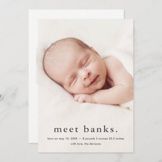 Moderne Baby 3 Foto Geboorteaankondiging Aankondiging