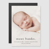 Moderne Baby 3 Foto Geboorteaankondiging Magnetische Uitnodiging (Voorkant / Achterkant)