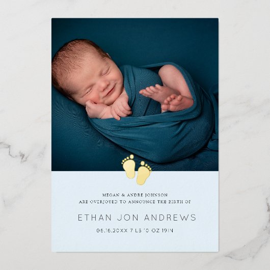 Moderne baby aankondiging baby voet (Voorkant)