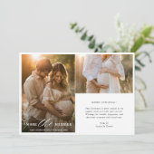 Moderne Baby aankondiging kerstfotokaart (Staand voorkant)