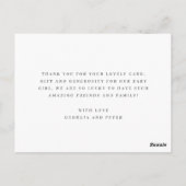 Moderne baby bedankkaart met foto briefkaart (Achterkant)