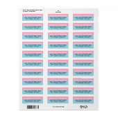 Moderne baby blauw & roze naam retour adres labels (Full Sheet)