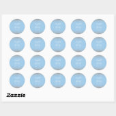 Moderne Baby Blauw Zilveren Glitter Edge Wedding Ronde Sticker (Vel)