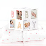 Moderne Baby blokletters Fotoraster Collage Girl Kubus<br><div class="desc">Eenvoudige en moderne baby blokletters en foto-collage, een foto-kubus. Het ontwerp kenmerkt een vijf fotolay-out om de foto's van uw nieuwe baby te tonen. "BABY" wordt weergegeven in moderne meerkleurige blokletters in de rasterlay-out. Aanpassen met de naam van de baby, de geboortedatum en de geboortestaat. Opmerking: kleuren kunnen worden gewijzigd...</div>