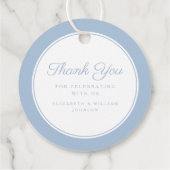 Moderne Baby Blue Bedankt Doop Bedankjes Labels (Achterkant)