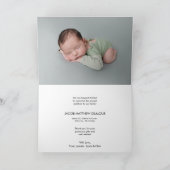 Moderne Baby Boy 2 Horizontaal baby shower Foto's Bedankkaart (Binnen)