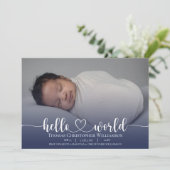 Moderne Baby Boy aankondiging Fotoscript (Staand voorkant)