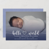 Moderne Baby Boy aankondiging Fotoscript (Voorkant / Achterkant)