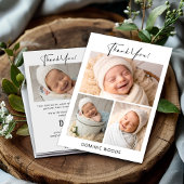 Moderne Baby Boy Bedankt Kaart met Foto