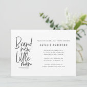 Moderne baby boy douche uitnodiging (Staand voorkant)