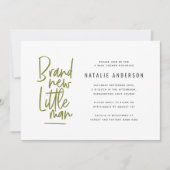 Moderne baby boy douche uitnodiging (Voorkant)