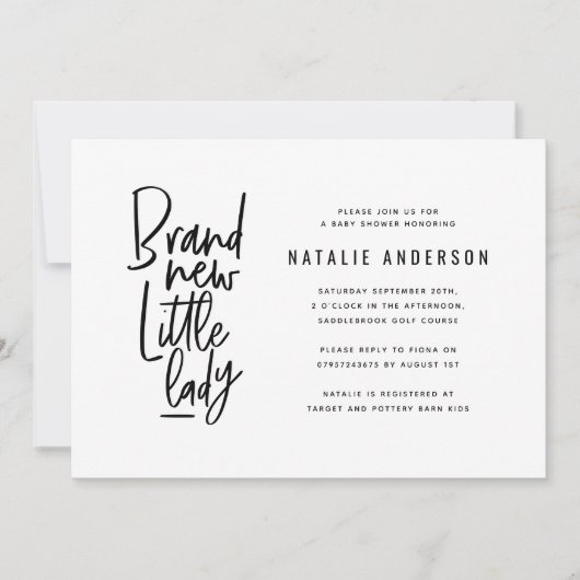 Moderne baby boy douche uitnodiging (Voorkant)