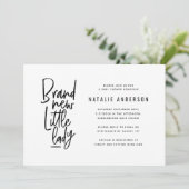 Moderne baby boy douche uitnodiging (Staand voorkant)