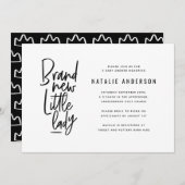 Moderne baby boy douche uitnodiging (Voorkant / Achterkant)